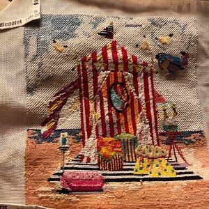 Colorful Needlepoint Beach Scene Made by me